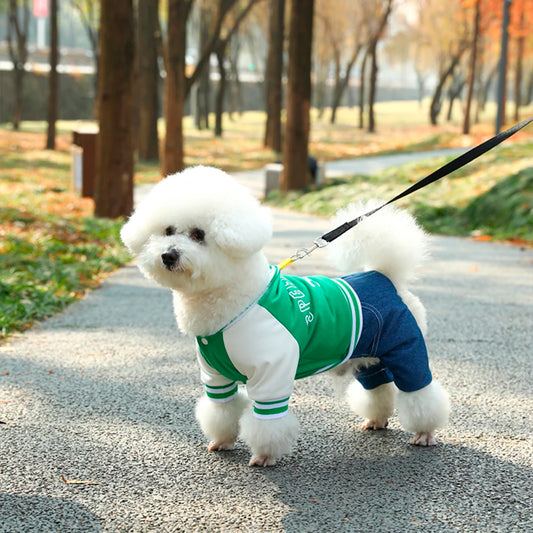 Dog Baseball Jumpsuit, a Soft and Comfortable Pet Jacket, Stylish Pet Clothing Suitable for Small and Medium Breeds