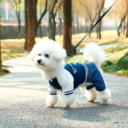 Dog Baseball Jumpsuit, a Soft and Comfortable Pet Jacket, Stylish Pet Clothing Suitable for Small and Medium Breeds